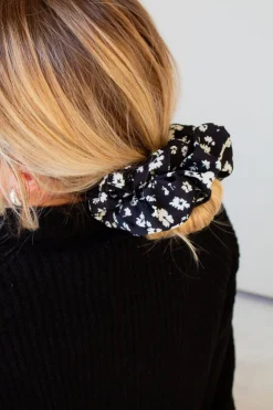 Andi Onyx Floral Jumbo Scrunchie