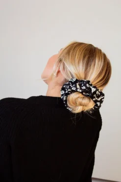 Andi Onyx Floral Jumbo Scrunchie
