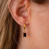 Andi Onyx Gemstone Dangle Hoop Earrings