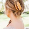 Andi Orange Checkered Claw Clip