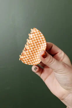 Andi Orange Checkered Claw Clip