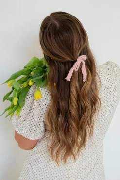 Andi Pastel Knit Bow Ponytail Holder