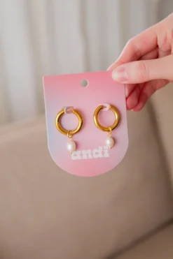 Andi Pearl Dangle Hoops