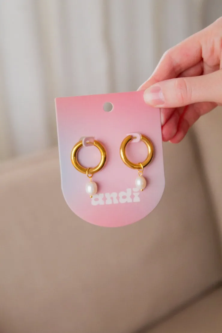 Andi Pearl Dangle Hoops