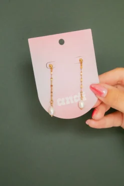 Andi Pearl Droplet Studs - Hypoallergenic