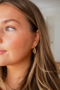 Andi Pearl Encrusted Half Hoops