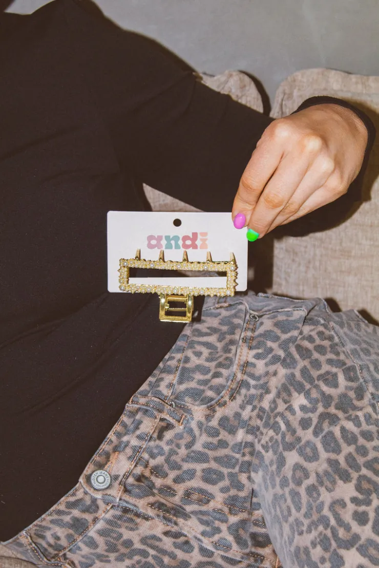 Andi Pearl Rectangle Claw Clip