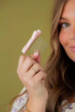 Andi Pink Bow Hair Comb