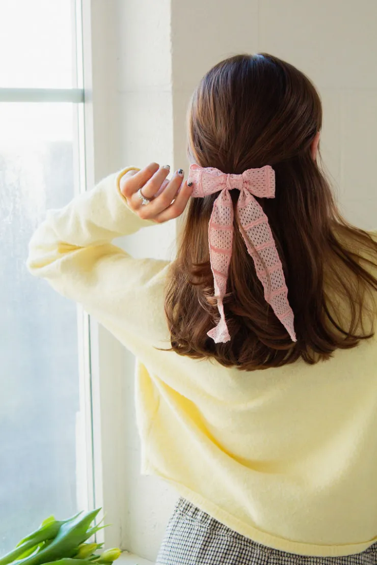 Andi Pink Long Bow Barrette
