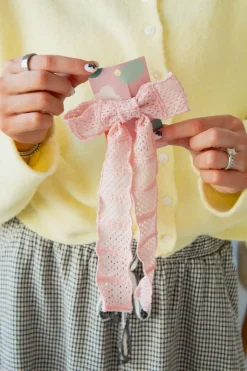 Andi Pink Long Bow Barrette