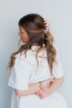 Andi Pink Marbled Chunky Claw Clip
