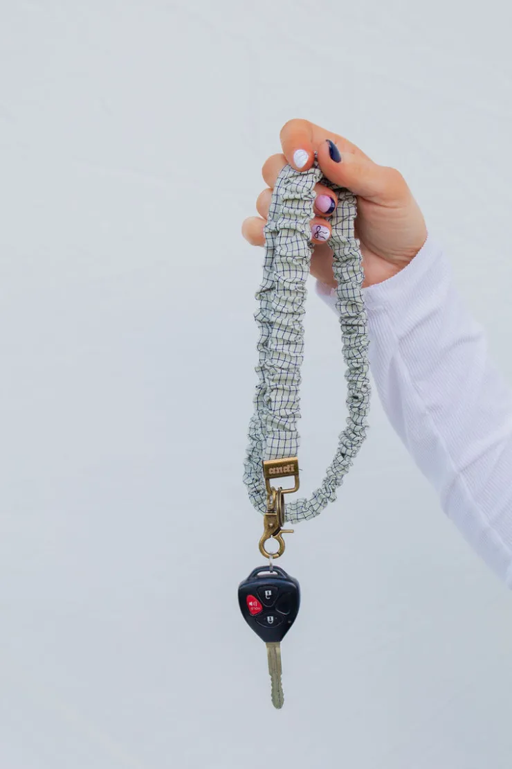 Andi Pistachio Grid Lanyard