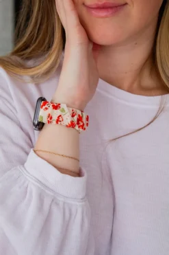 Andi Pretty Poppy Scrunchie Band Compatible with Apple Watch