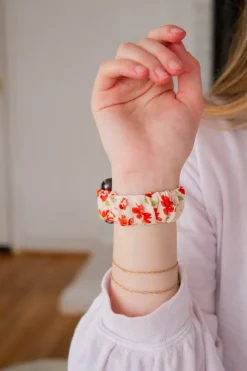 Andi Pretty Poppy Scrunchie Band Compatible with Apple Watch