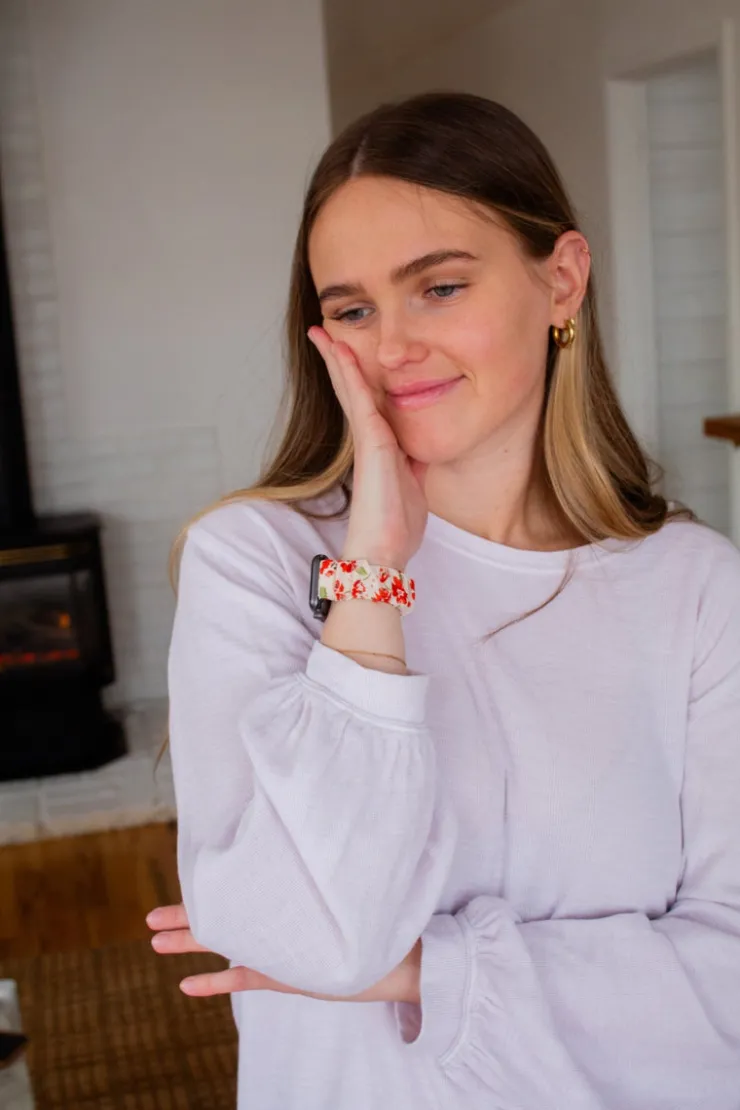 Andi Pretty Poppy Scrunchie Band Compatible with Apple Watch