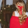 Andi Red Ribbon Bow Clip