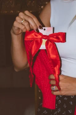 Andi Red Ribbon Bow Clip