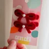 Andi Red Velvet Pearl Bow Clip 2-pack