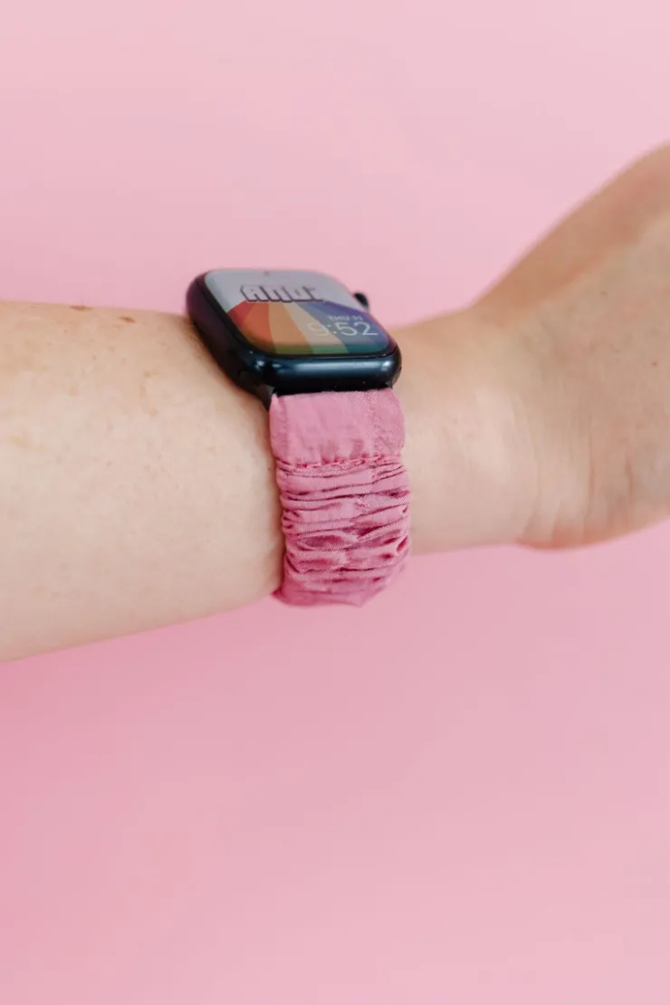 Andi Rouge Pink Scrunchie Watch Band for Fitbit Versa