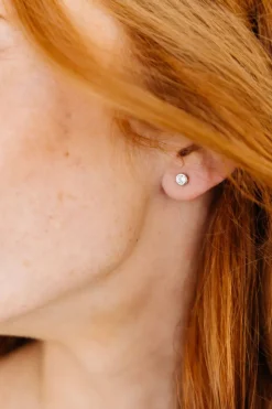 Andi Round Diamond Studs - Hypoallergenic - Multiple Colors