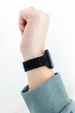 Andi Samsung Black Floral Silicone Watch Band