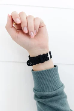 Andi Samsung Black Floral Silicone Watch Band