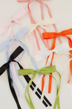 Andi Satin Ribbon Long Bow Clip