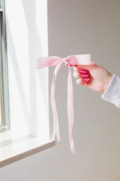 Andi Satin Ribbon Long Bow Clip