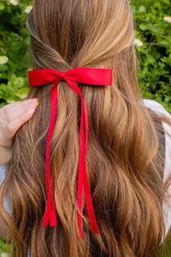 Andi Satin Ribbon Long Bow Clip