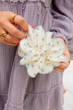 Andi Scallop Double Ruffle Scrunchie