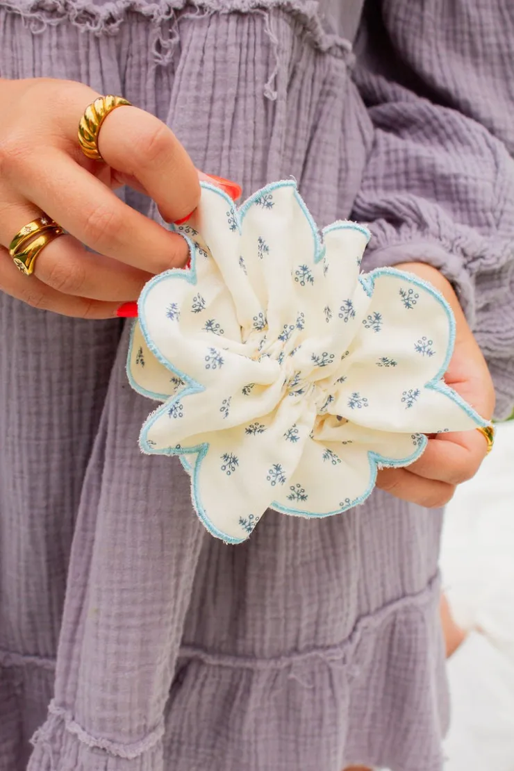 Andi Scallop Double Ruffle Scrunchie