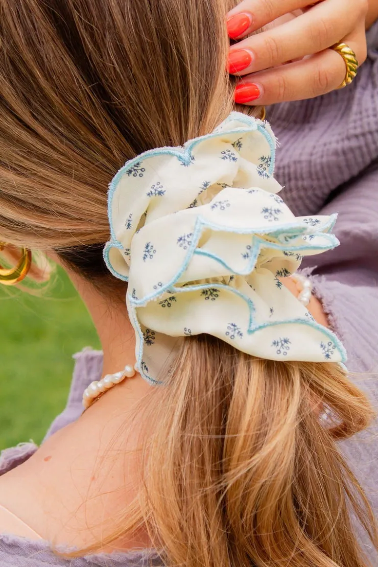 Andi Scallop Double Ruffle Scrunchie