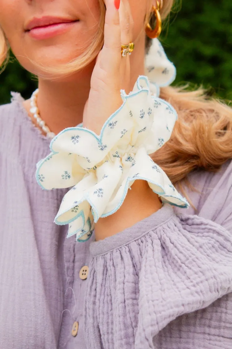 Andi Scallop Double Ruffle Scrunchie