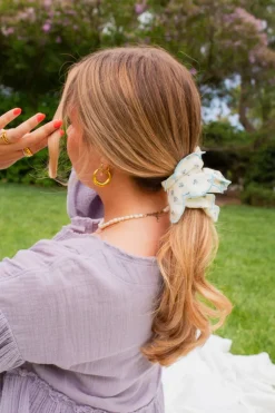 Andi Scallop Double Ruffle Scrunchie