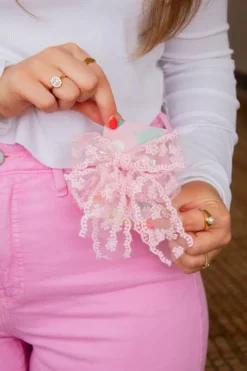 Andi Scallop Lace Bow Clips (2-pack)