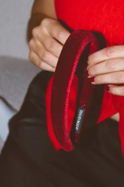 Andi Scarlet Velvet Headband