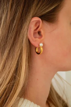 Andi Shiny Pearl Hoops