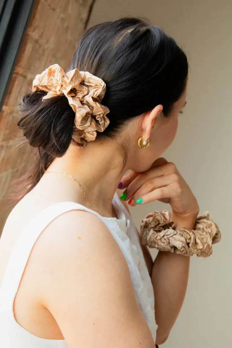 Andi Silky Champagne Jumbo Scrunchie