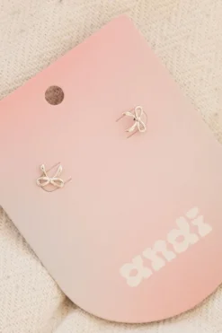 Andi Silver Bows Stud Earrings