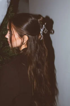 Andi Silver Loop Bow Claw Clip