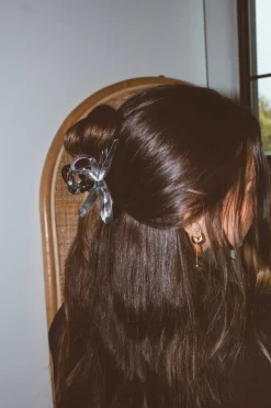 Andi Silver Loop Bow Claw Clip