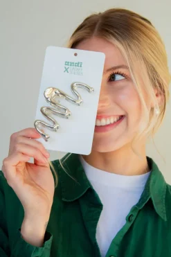 Andi Silver Squiggle Claw Clip