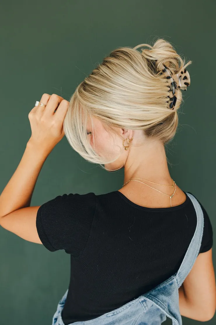 Andi Skinny Tan Tortoise Claw Clip