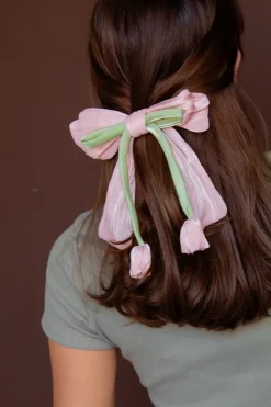Andi Spring Flowers Bow Barette