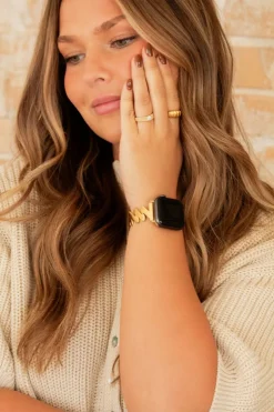 Andi Squiggle Chain Gold Watch Band
