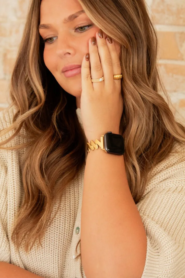 Andi Squiggle Chain Gold Watch Band