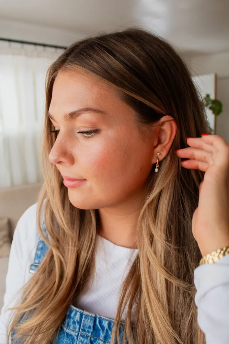 Andi Tear Drop Dangle Hoop Earrings
