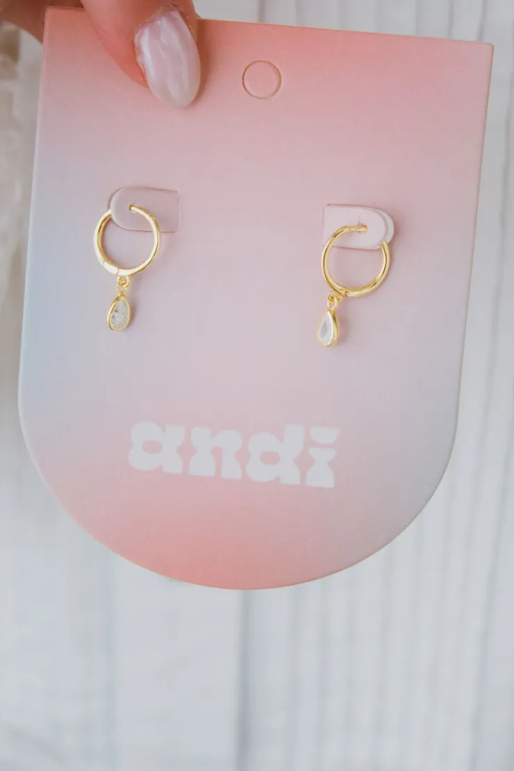 Andi Tear Drop Hoops - Hypoallergenic