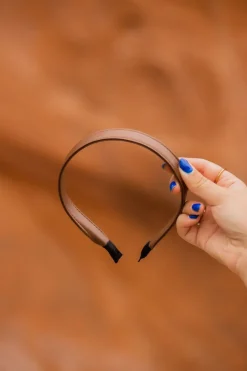 Andi Thin Brown Leather Headband