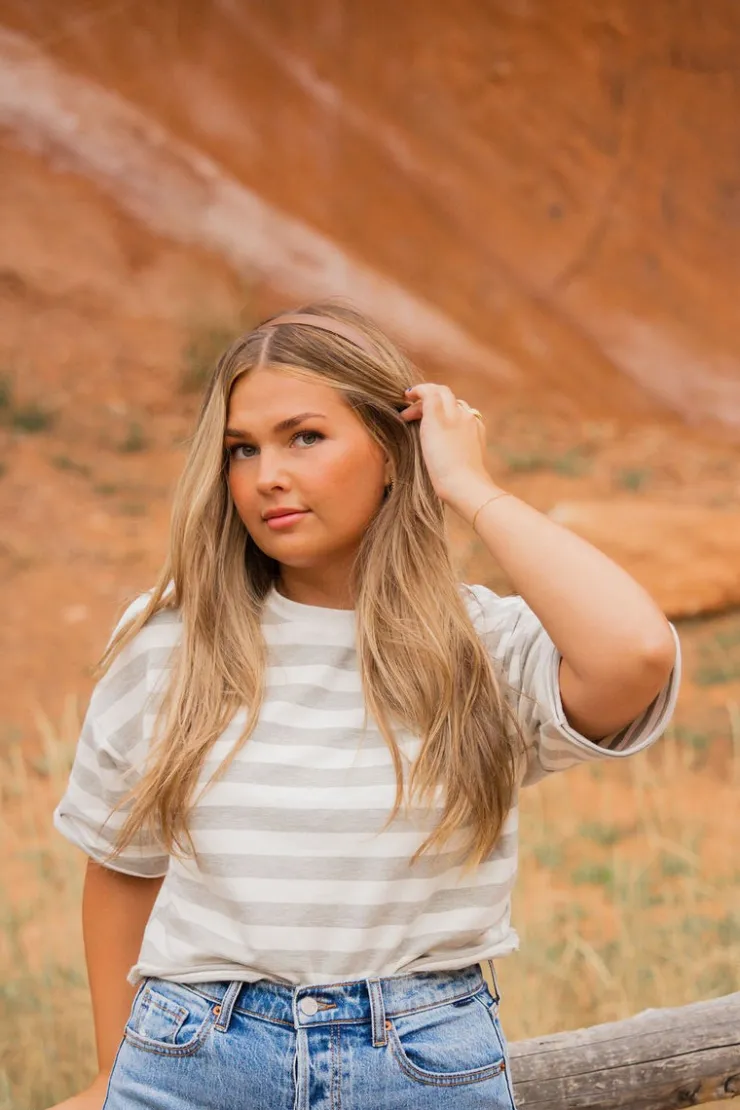 Andi Thin Brown Leather Headband